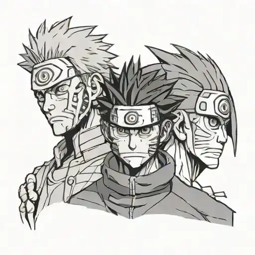 Obito uchiha older and younger self tattoo design idea