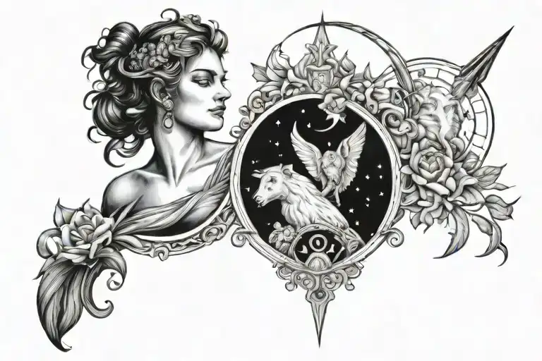 Apollo and Artemis inspired tattoo tattoo design idea