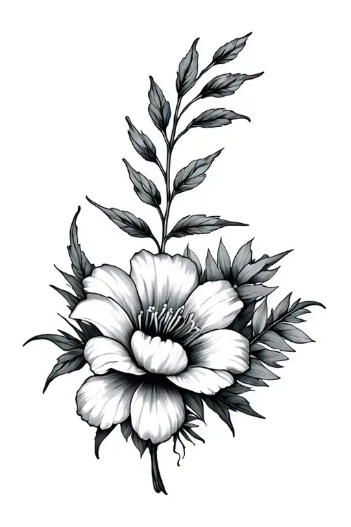 July and September birth flower tattoo design idea