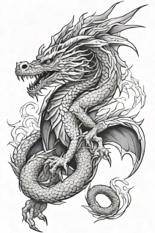 Death song dragon tattoo design idea
