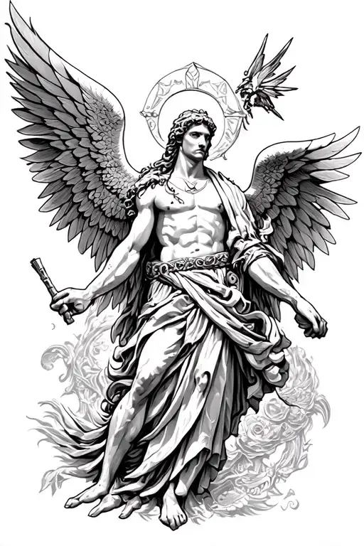 St Michael protecting tattoo design idea