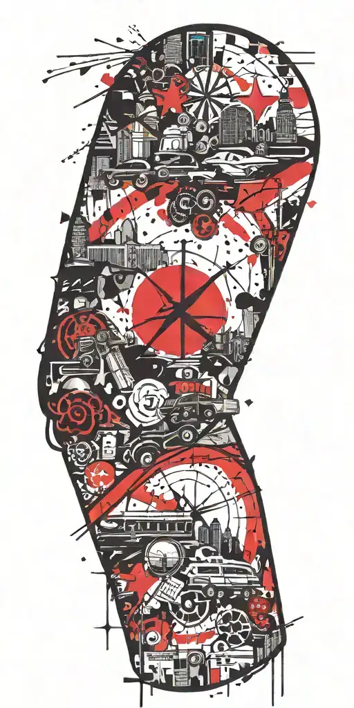 travel and adventure tattoo design idea