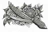 knife tattoo design idea