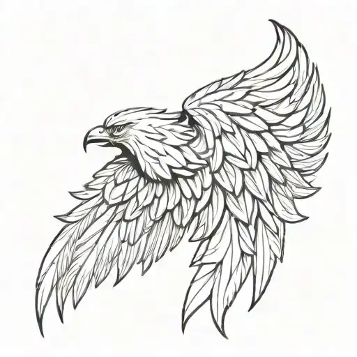 Full back wings (godly wings starting top + pheonix fused with the wings + dark burned wings ending at the bottom) tattoo design idea