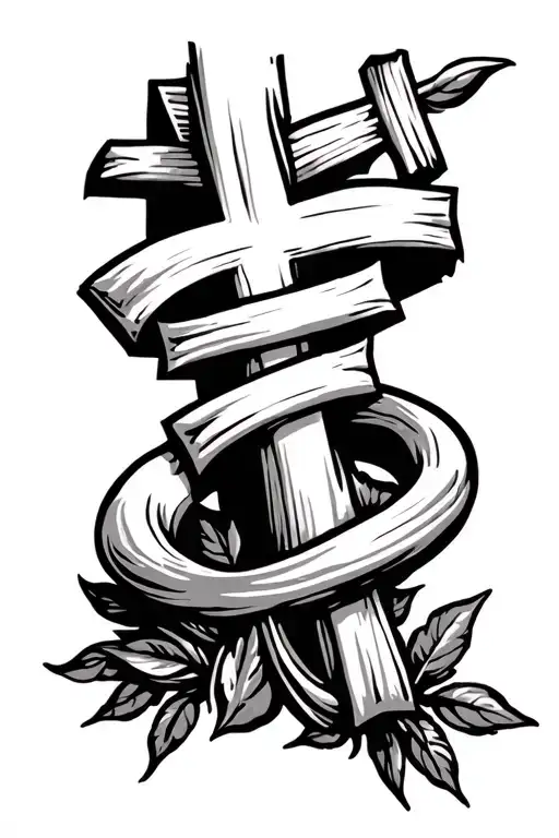 simple memorial tattoo design with cross and no faces tattoo design idea