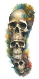 add galaxies to skull eye sockets tattoo design idea
