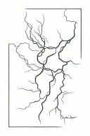 fine smoke, lightning strike, black tattoo design idea