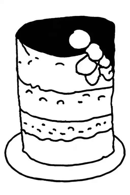 cheesecake thick black lines. tattoo design idea