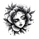 Between Breast tattoo design idea