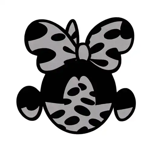 minnie mouse ears outline shape tattoo design idea