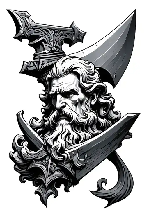 hephaestus god of anvil tattoo design idea