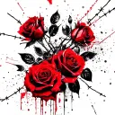 roses and barbed wire tattoo design idea