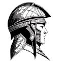Gladiator with helmet tattoo design idea