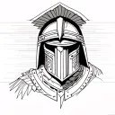 Gladiator with helmet tattoo design idea