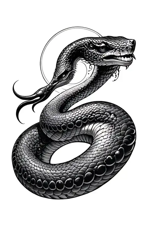 snake kundalini energy rising tattoo design idea