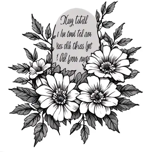 western flowers with treaty oak revival lyrics tattoo design idea