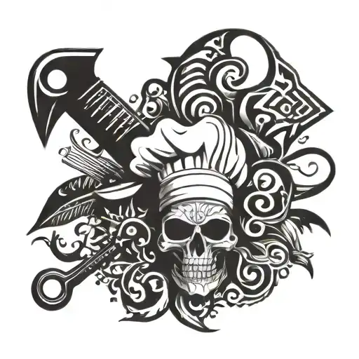 chef Tools heavymetal style tattoo tattoo design idea