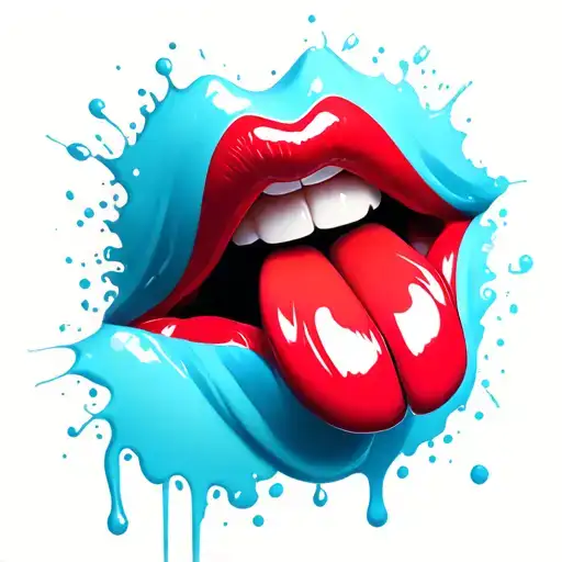 lips, tongue out tattoo design idea