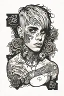 lil peep gbc goth tattoo design idea