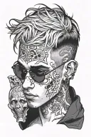 lil peep gbc goth tattoo design idea