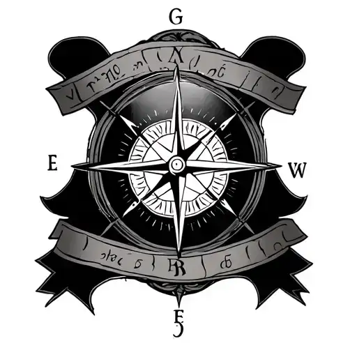 moral compass tattoo design idea