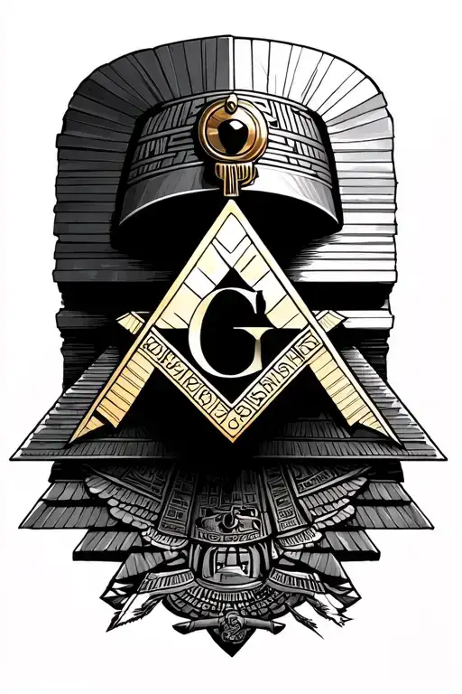 freemasonry, pyramid, Egyptian  tattoo design idea