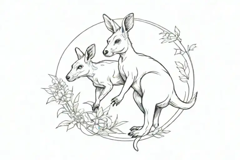 a kangaroo tattoo design idea