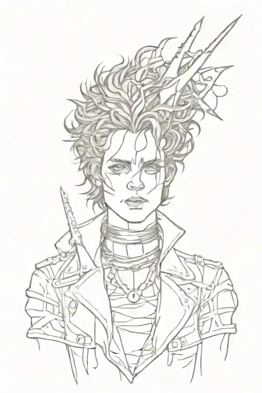 edward scissor hands tattoo design idea