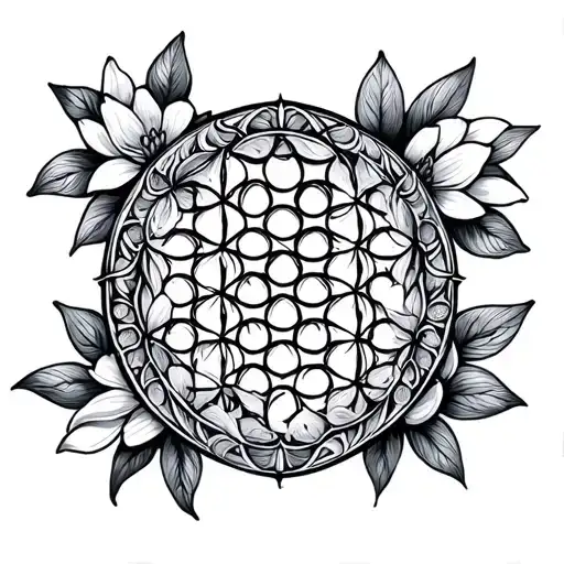 flower of life, spiritual and femine but not cliche tattoo design idea