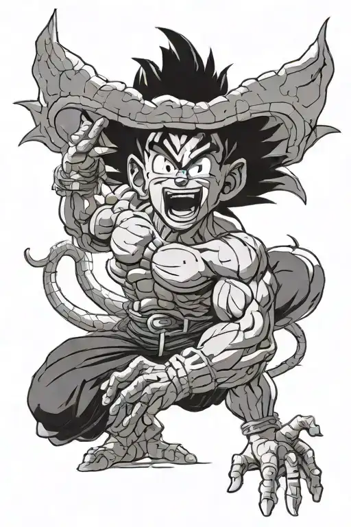 Dragon Ball Z and The Boondocks sleave  tattoo design idea