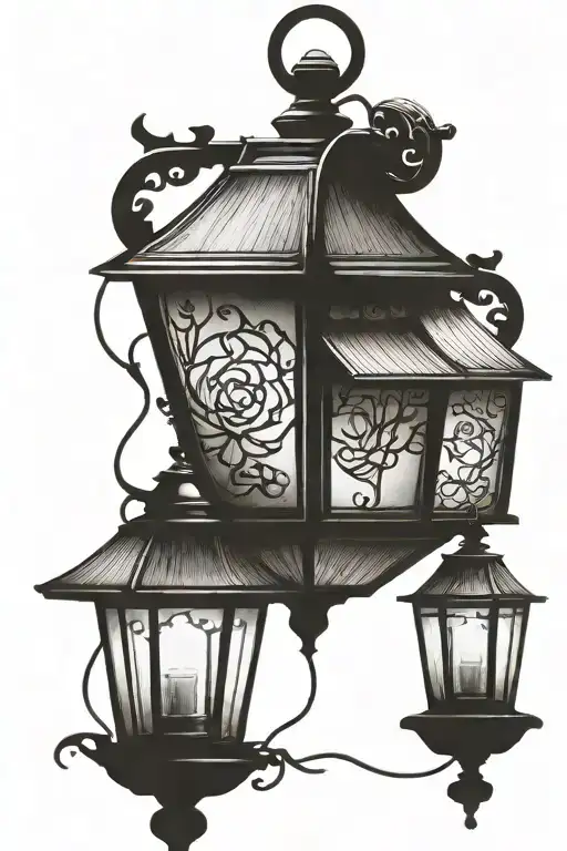 lantern tattoo design idea