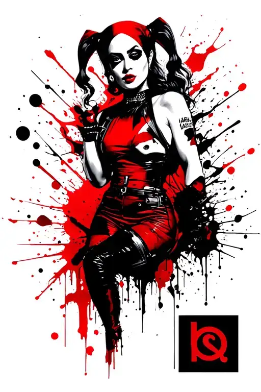 harley quinn tattoo design idea
