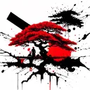 Bansai tree negative space tattoo design idea