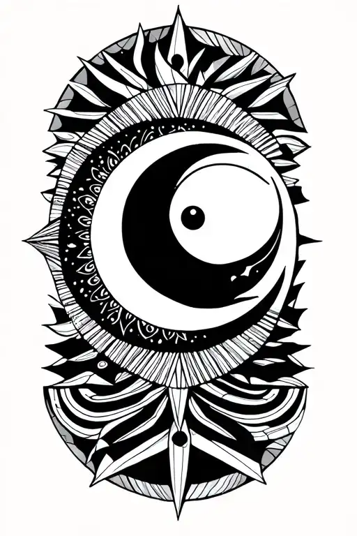 sun and moon  tattoo design idea