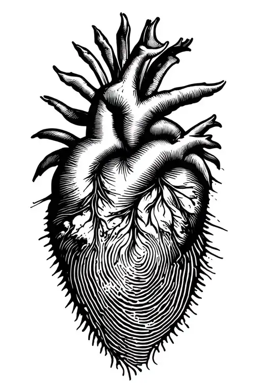 Thumb print heart shaped tattoo tattoo design idea