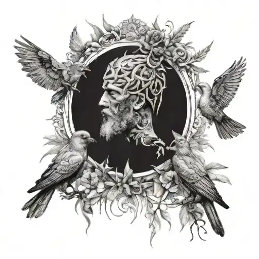 420 with birds sitting tattoo design idea