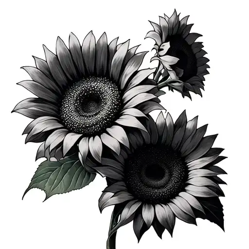 3 sunflowers Koda Elias Ezra tattoo design idea