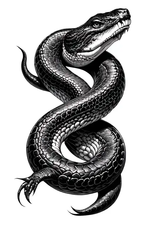 anaconda shedding skin tattoo design idea