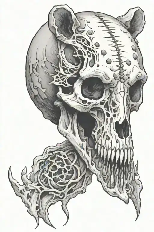bear skull tattoo design idea