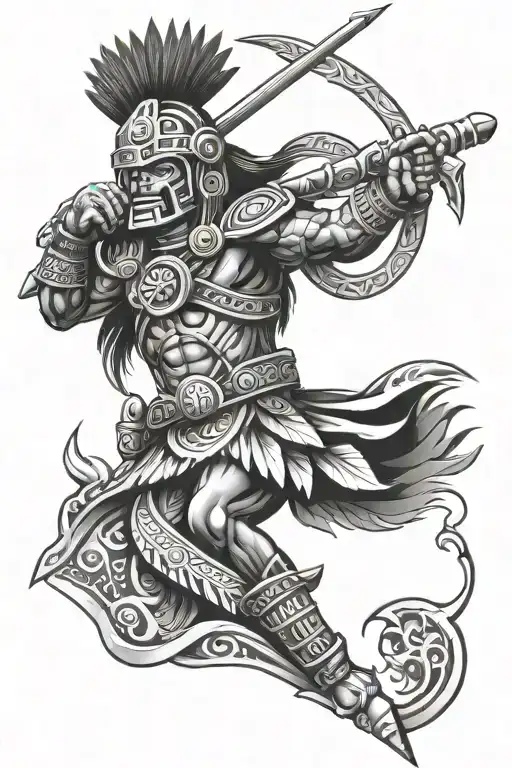Guatemalan Mayan warrior tattoo design idea