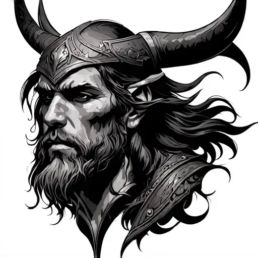 Healing depression through music and staying strong and resilient with vikings style tattoo design idea