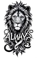 "ALWAYS" leo and cancer sign tattoo design idea
