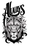 "ALWAYS" leo and cancer sign tattoo design idea