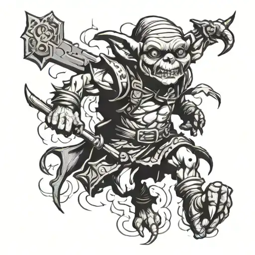 goblin thief escaping tattoo design idea