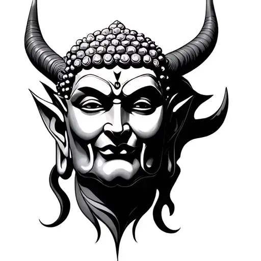 buda devil face tattoo tattoo design idea