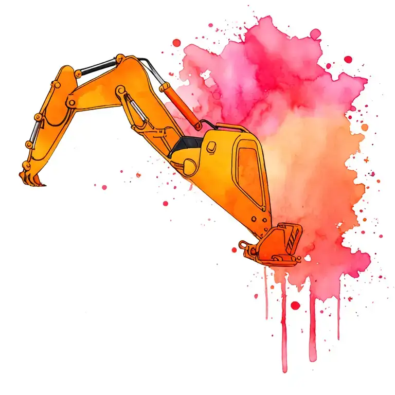 excavator tattoo design idea