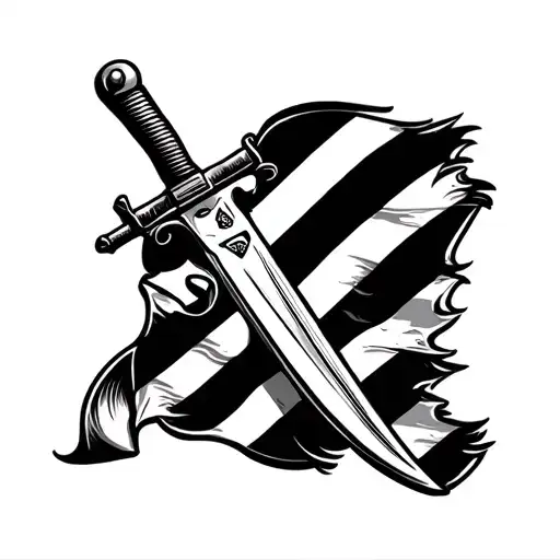 bayonet with Samoa flag tattoo design idea