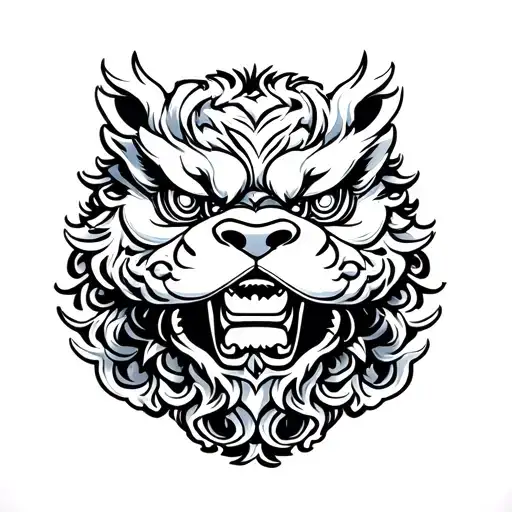 foo dog japanese style tattoo tattoo design idea