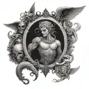 7 deadly sins vs 7 heavenly virtues tattoo design idea