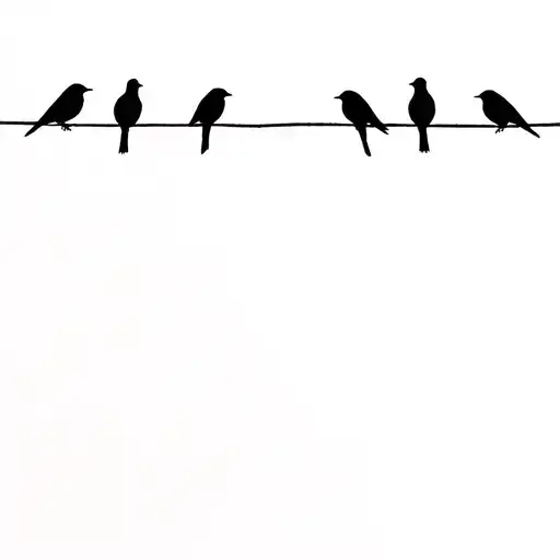 3 little birds perched on a line tattoo tattoo design idea